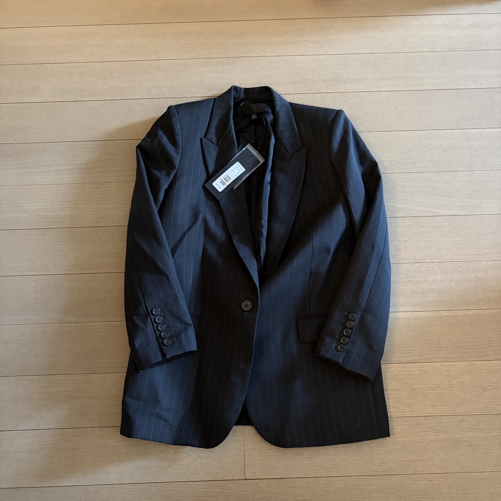 Nili Lotan Pinstripe Blazer Navy Blue NWT